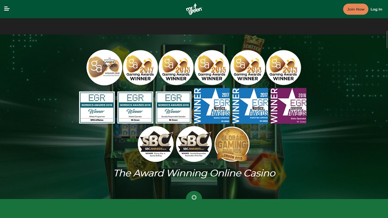 Mr Green se pyšní několika prestižními cenami