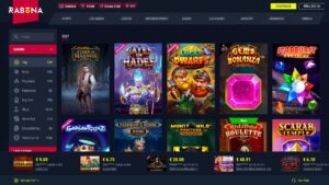 Náhled webových stránek online casina Rabona