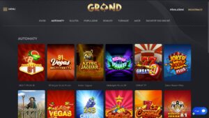 Náhled webových stránek online casina Grandwin