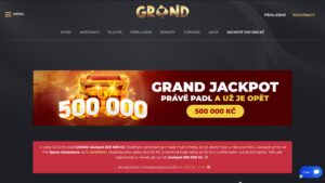 Náhled webových stránek online casina Grandwin