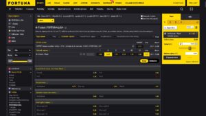 Sázková kancelář Fortuna, náhled webu