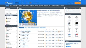 Náhled webových stránek sázkové kanceláře Tipsport