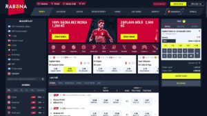 Náhled webu sázkové kanceláře Rabona