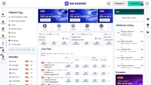 SGcasino sázková kanceláře náhled webu