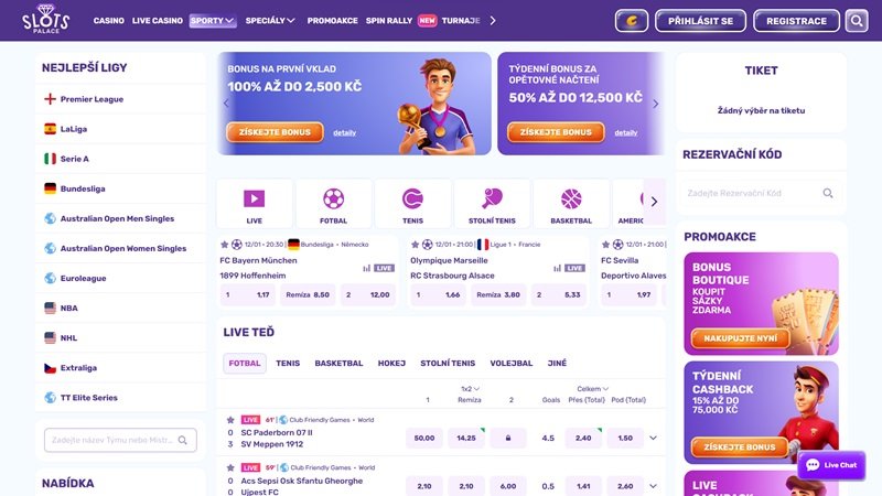 Web sázkové kanceláře SlotsPalace
