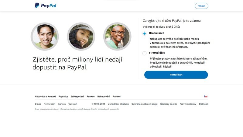 PayPal registration