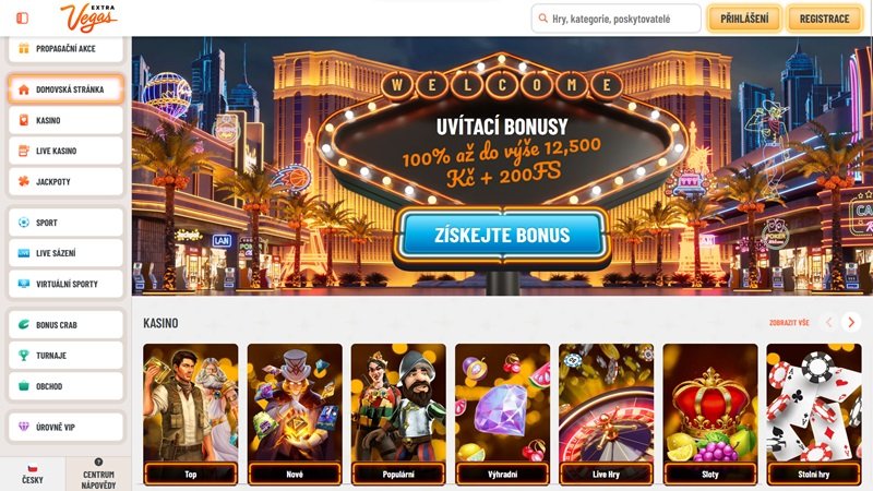 Webové stránky ExtraVegas