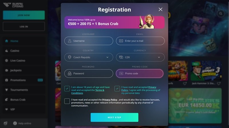 BuranCasino registrace