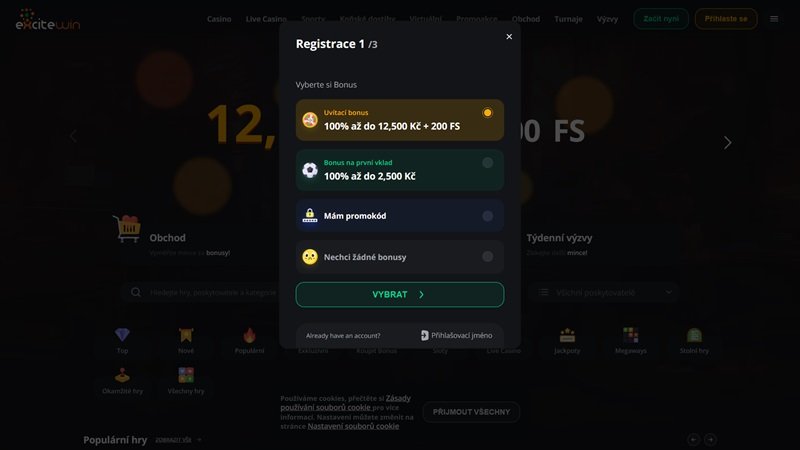 Excitewin casino registrace