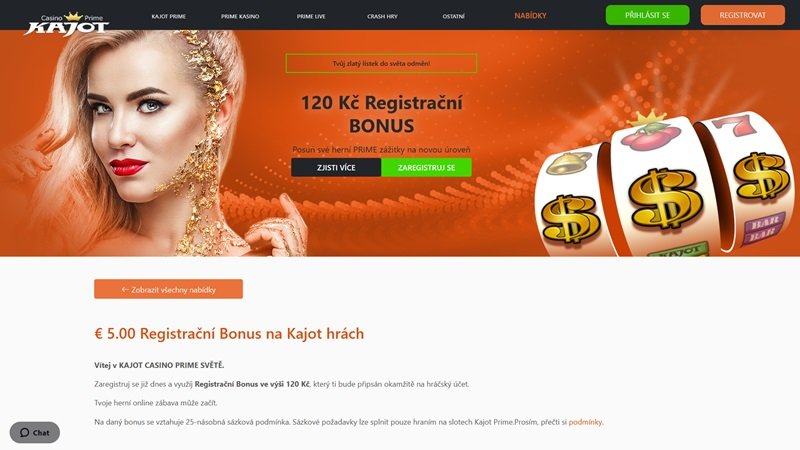 Kajot bonus 5 euro