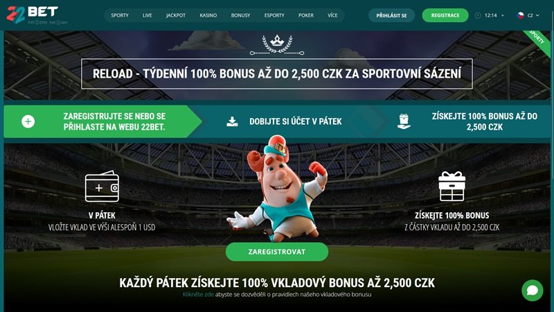 22BET páteční reload bonus