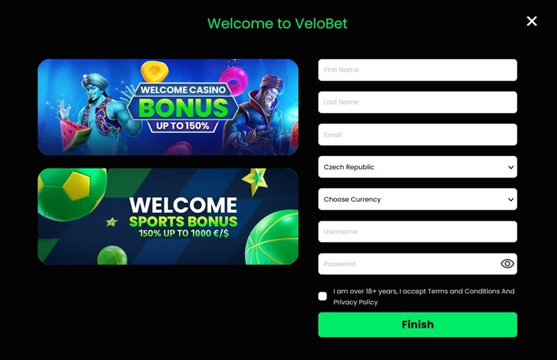Velobet casino registrace