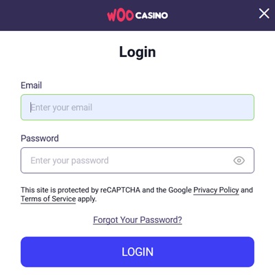 Woo Casino Login Image