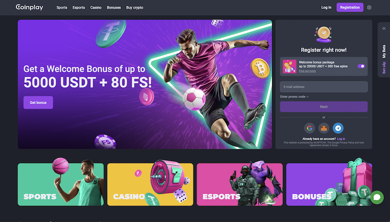 Domovská stránka platformy Coinplay