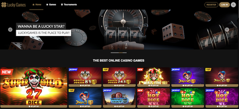 Domovská stránka online casina Lucky Games