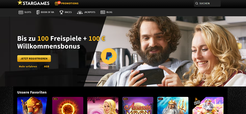 Página principal del casino StarGames