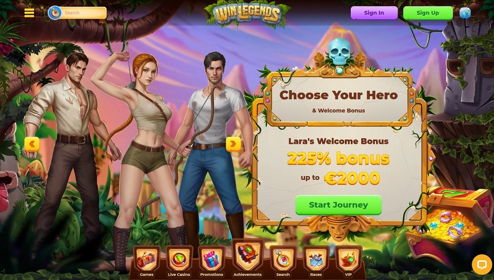 Náhled uvítacích balíčků v online casinu WinLegends