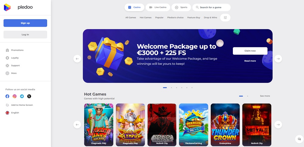 Pledoo casino náhled