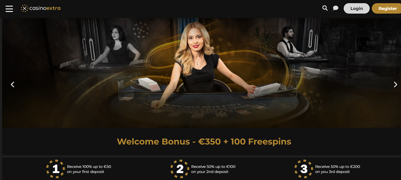 Casino Extra úvodní strana