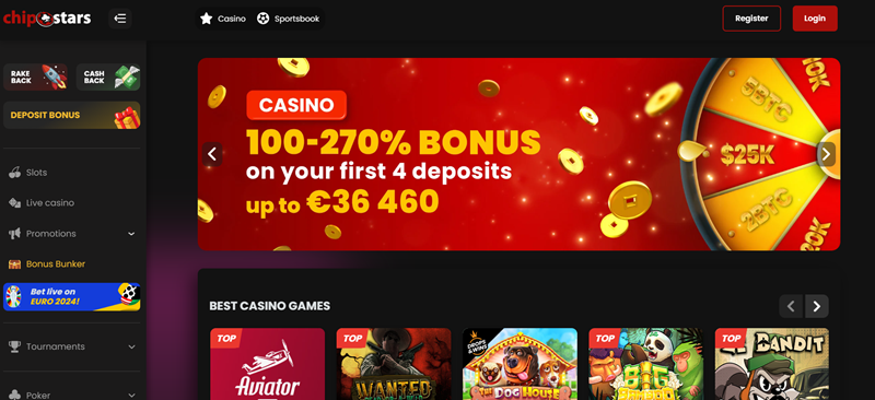 Chipstars casino úvodní strana