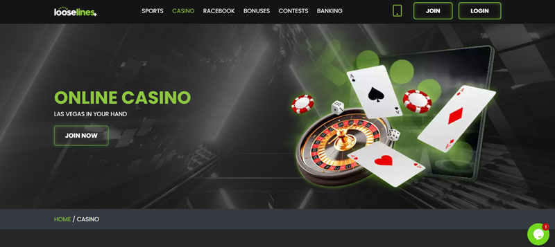 Looselines casino úvodní stránka