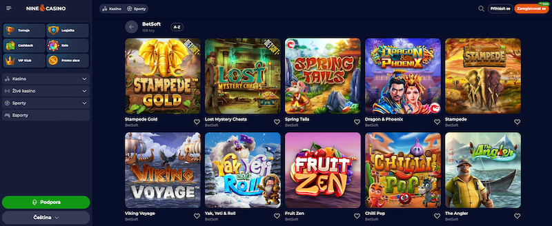 Hry od vývojáře Betsoft v casinu NineCasino