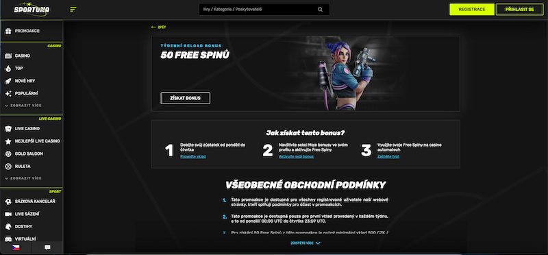 V bonusové nabídce online casina Sportuna nechybí ani free spiny