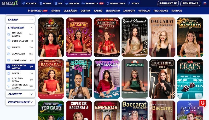 Baccarat v casinu Sportaza