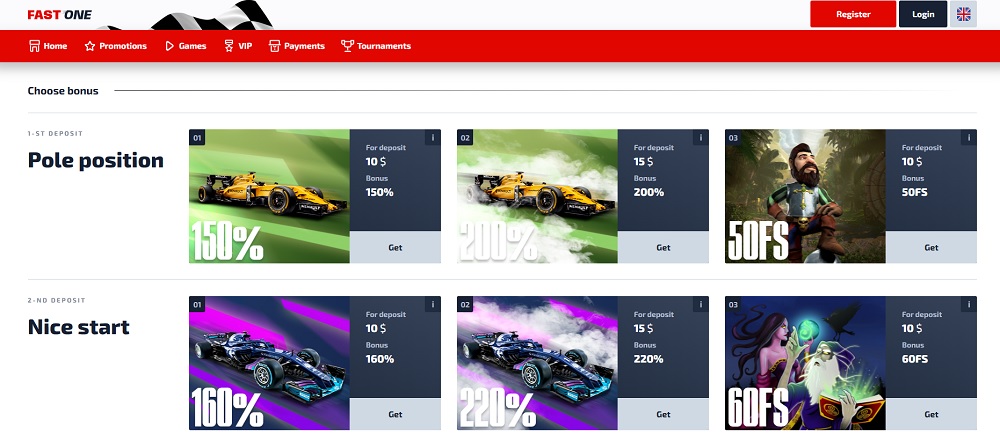 F1 Casino bonus náhled