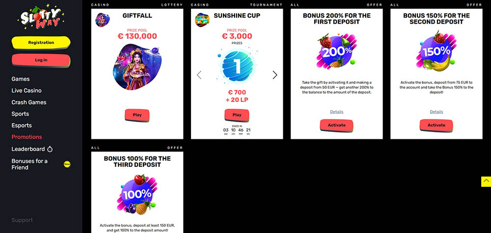 Slotty Way casino bonusy