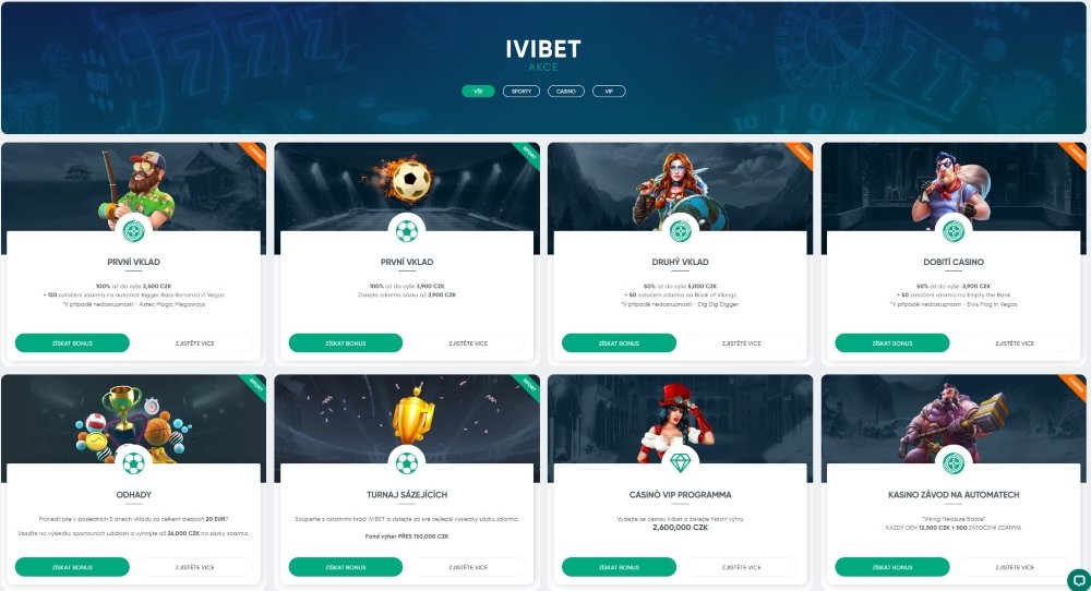 Vorschau der Boni und Promoaktionen im Online Casino und beim Buchmacher Ivibet