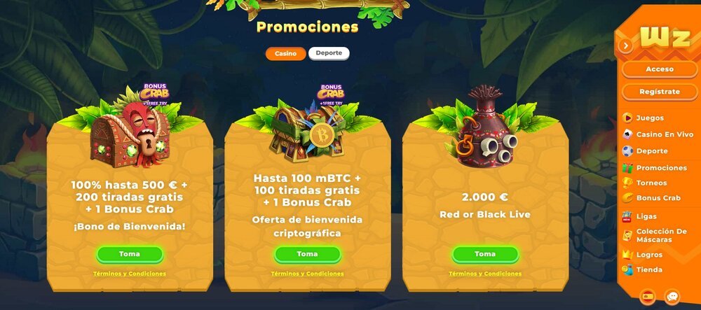 Wazamba bono sin depósito