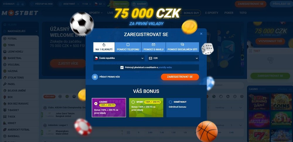 Mostbet registrace náhled