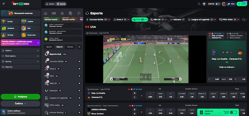 Sázení na esport v sázkové kanceláři BetOnRed
