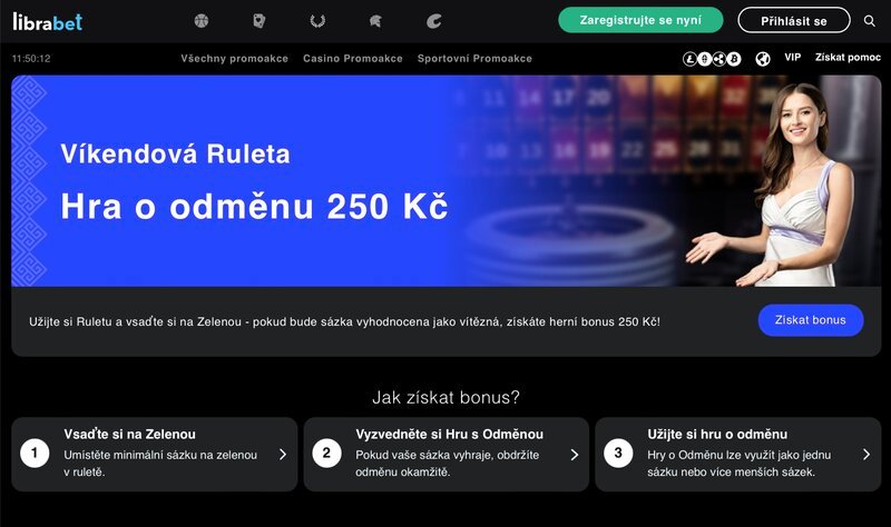 Víkendová ruleta v casinu LibraBet