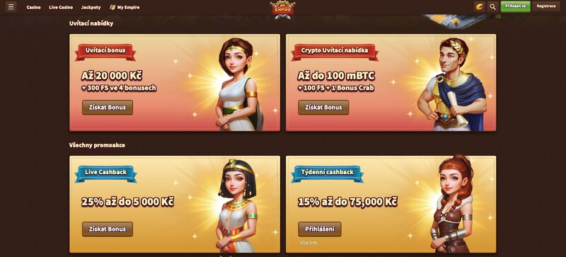 Oferta de bonificaciones en el casino online My Empire Casino