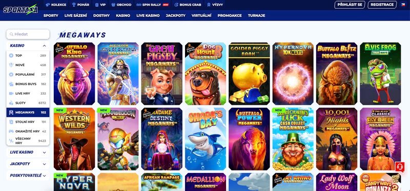 Megaways automaty v casinu Sportaza