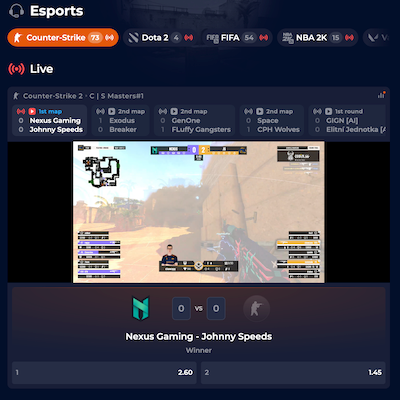 Apuestas en esports en NineCasino