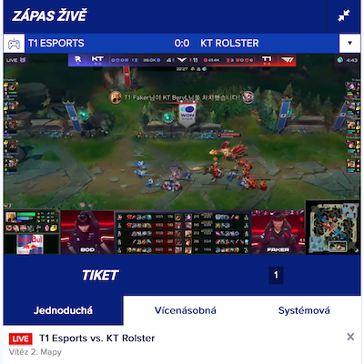 Sázení na esport v sázkové kanceláři Sportaza