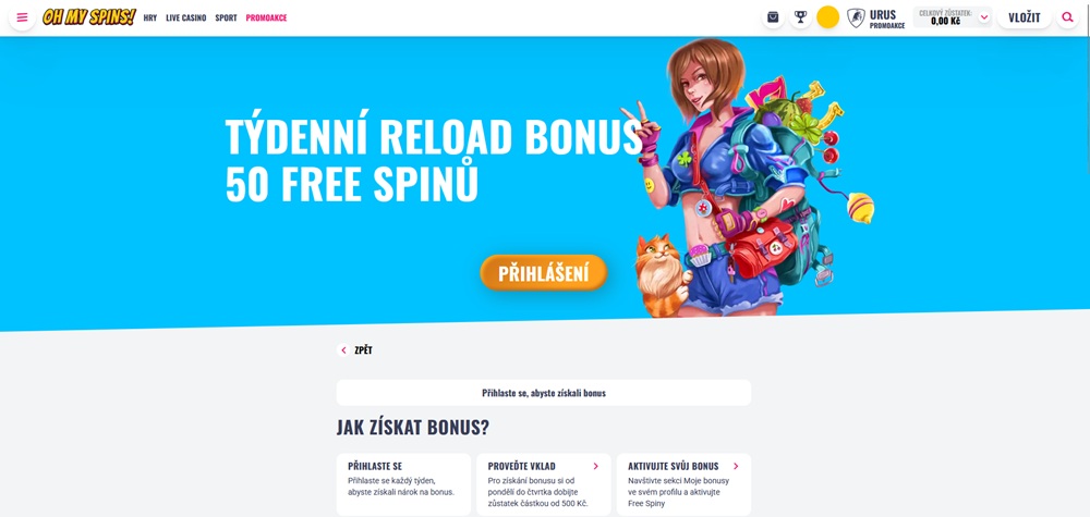 Oh My Spins Free Spins