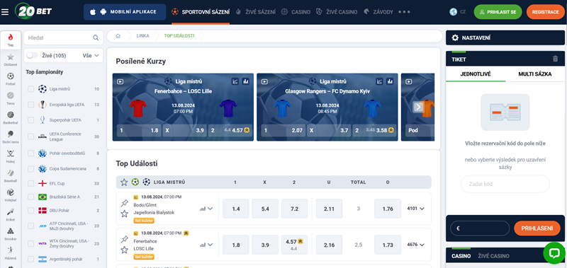 20BET sázková kancelář