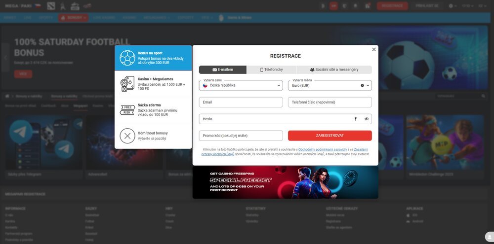 megapari registrace
