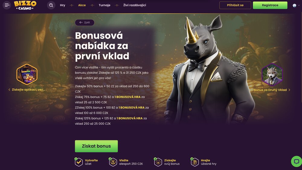 Bizzo Casino bonus k prvnímu vkladu