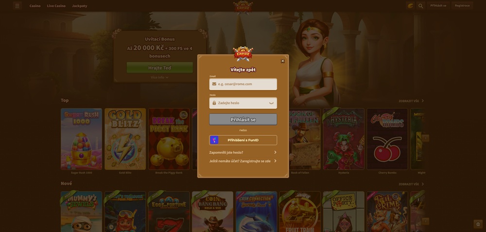 Inicio de sesión en My Empire