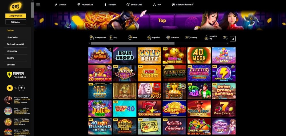 V casinu ZetCasino na vás čeká tisíce herních titulů od legendárních herních vývojářů