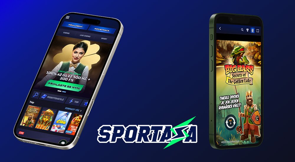 Náhled responzivního rozhrání webových stránek online casina Sportaza