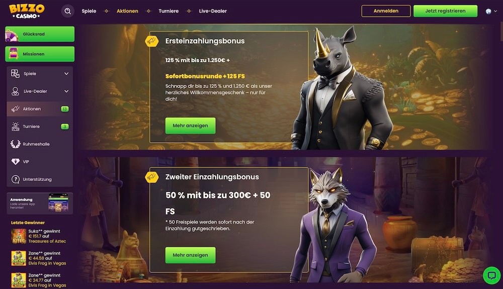 Bizzo Casino Boni