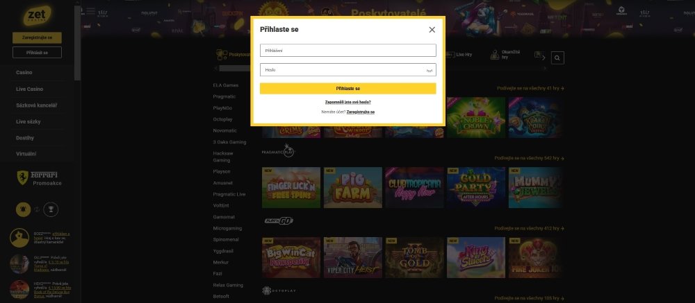 Online casino ZetCasino umožňuje snadnou a rychlou registraci i přihlášení díky české mutaci webu 
