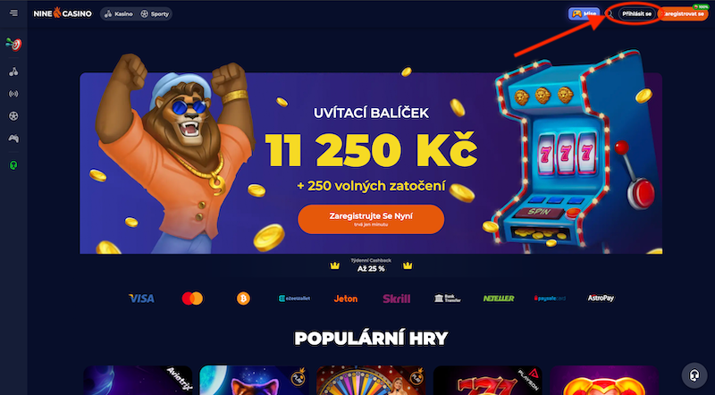 NineCasino inicio de sesión