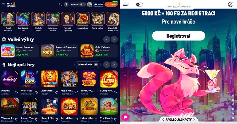 Důvody, proč je NineCasino lepší než casino Apollo Games
